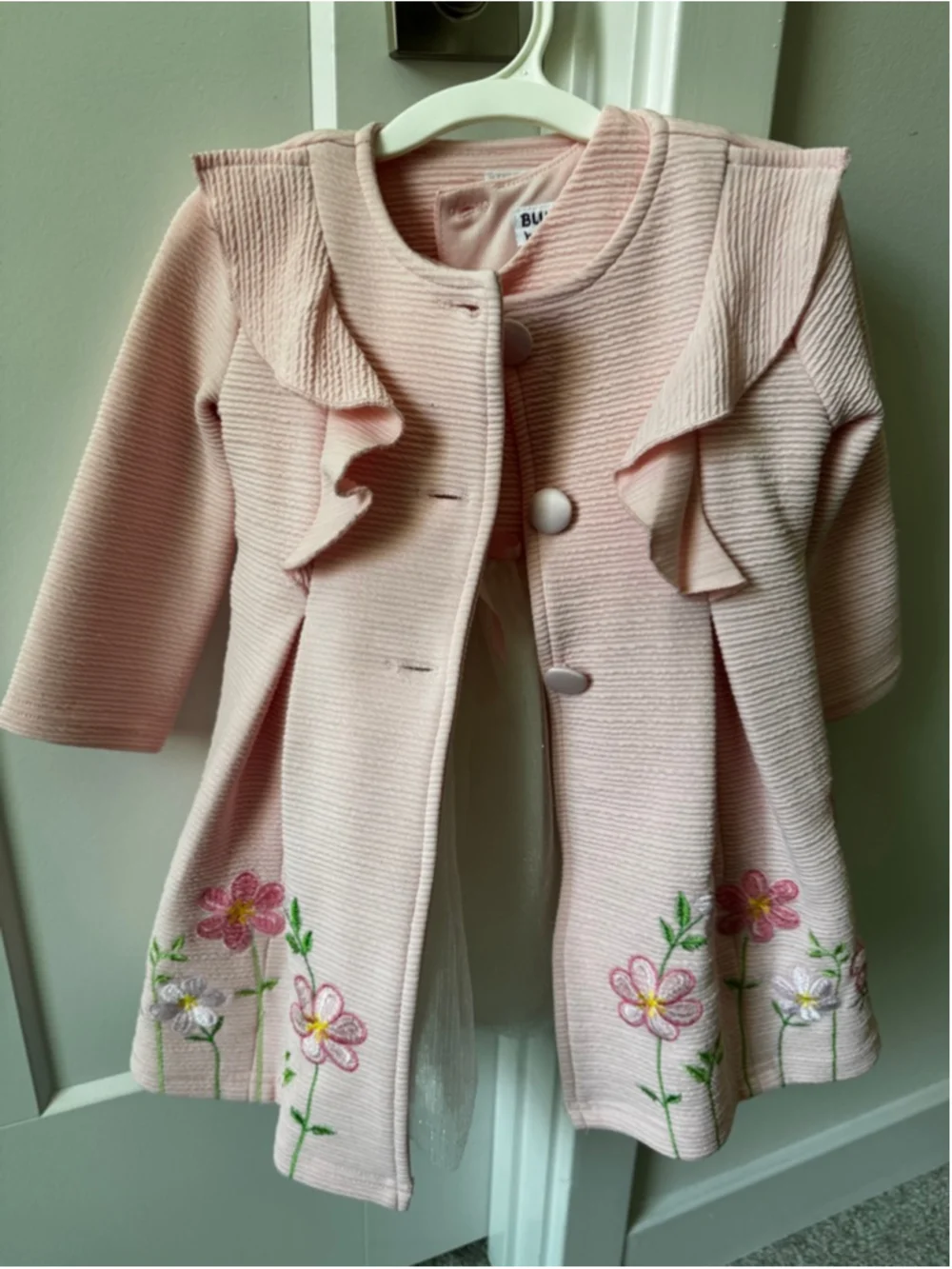 Girls  Formal Dress with Pink Coat 2T Pink White